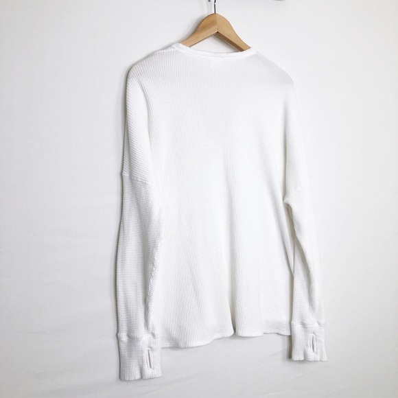 OffLine Aeria XL White waffle knit Henley pull over tunic top - Picture 8 of 9